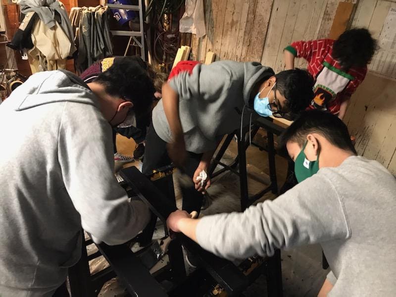 Pirates constructing STEM Maker Carts