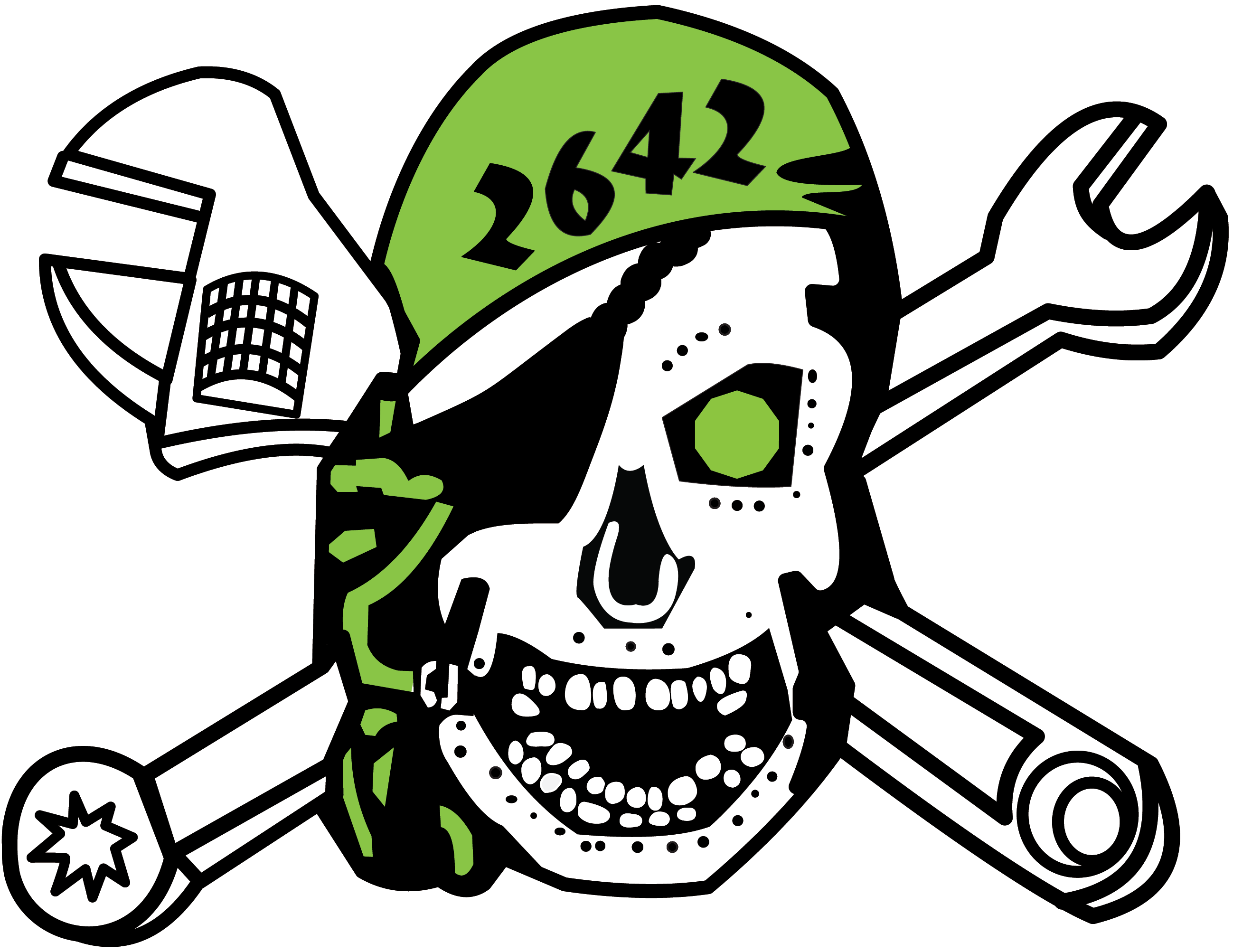 2642 skull and wrenches logo